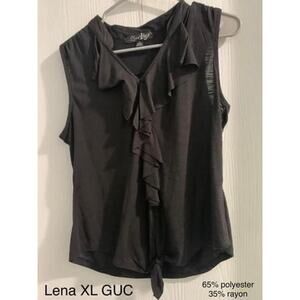 Lena XL Sleeveless Ruffle Shirt Top